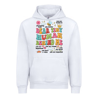 White customized teacher dear tiny human behind me back Urban Hoodie - JahusDesignShop