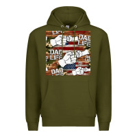 Army Green dad life fist bump seamless pattern Premium Hoodie - HRA Design Shop