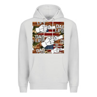 Dove Grey dad life fist bump seamless pattern Premium Hoodie - HRA Design Shop