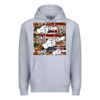 Heather Grey dad life fist bump seamless pattern Premium Hoodie - HRA Design Shop