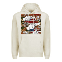 Oatmeal Heather dad life fist bump seamless pattern Premium Hoodie - HRA Design Shop