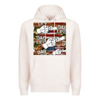 Pale Pink dad life fist bump seamless pattern Premium Hoodie - HRA Design Shop