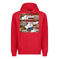 Red dad life fist bump seamless pattern Premium Hoodie - HRA Design Shop