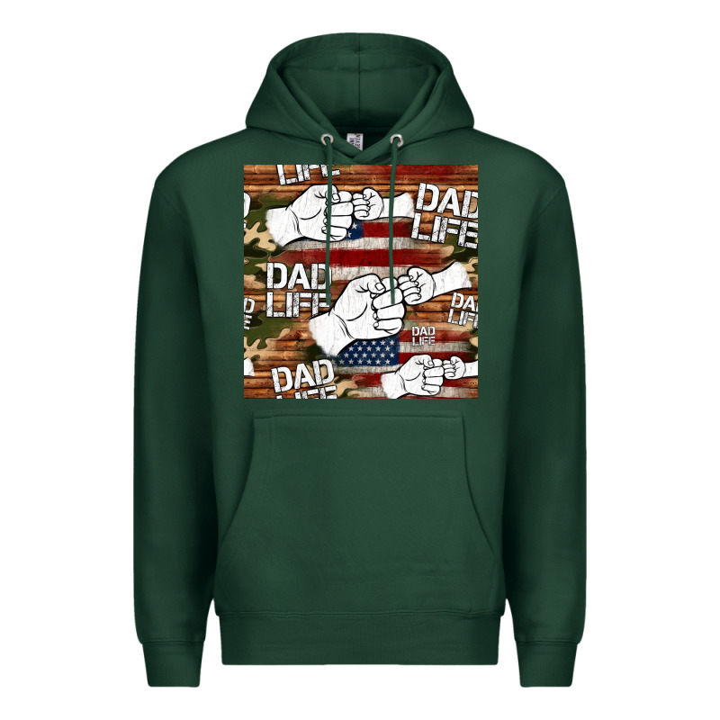 Dad Life Fist Bump Seamless Pattern Premium Hoodie by HRA Design Shop | Teevron