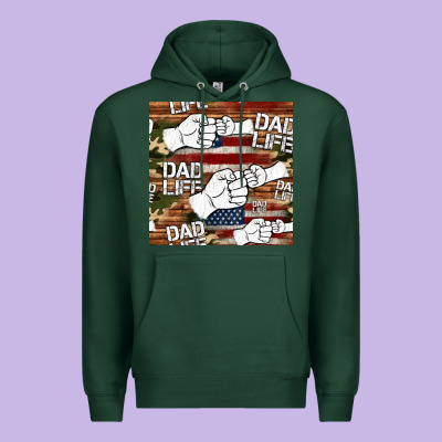 Dad Life Fist Bump Seamless Pattern Premium Hoodie Designed By Hra Design Shop