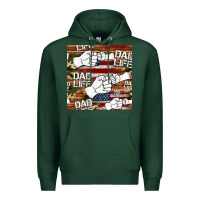 Sports Green dad life fist bump seamless pattern Premium Hoodie - HRA Design Shop