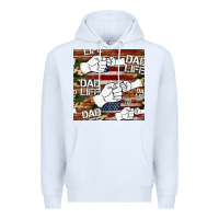 White dad life fist bump seamless pattern Premium Hoodie - HRA Design Shop
