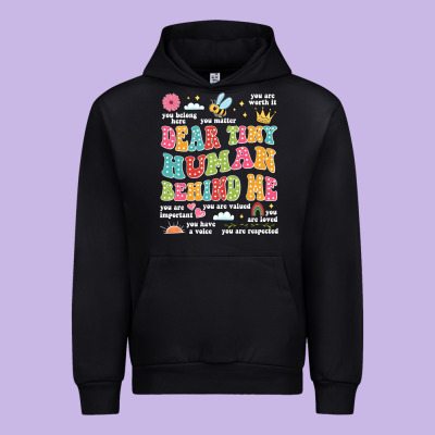 Customized Teacher Dear Tiny Human Behind Me Back Urban Hoodie Designed By Jahusdesignshop