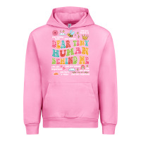 Fuchsia Pink customized teacher dear tiny human behind me back Urban Hoodie - JahusDesignShop