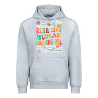 Heather Grey customized teacher dear tiny human behind me back Urban Hoodie - JahusDesignShop