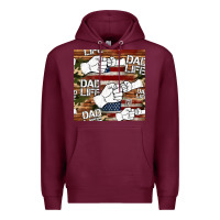 Burgundy dad life fist bump seamless pattern Premium Hoodie - HRA Design Shop