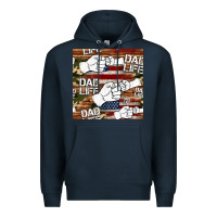 Navy dad life fist bump seamless pattern Premium Hoodie - HRA Design Shop