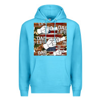 Ocean Blue dad life fist bump seamless pattern Premium Hoodie - HRA Design Shop