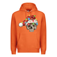 Carrot Christmas skull with santa hat Premium Hoodie - FaDigitalArtStudio