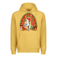 Antique Gold Christmas Unicorn Rainbow Premium Hoodie - FaDigitalArtStudio