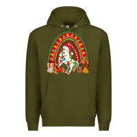 Army Green Christmas Unicorn Rainbow Premium Hoodie - FaDigitalArtStudio