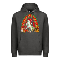 Charcoal Heather Christmas Unicorn Rainbow Premium Hoodie - FaDigitalArtStudio