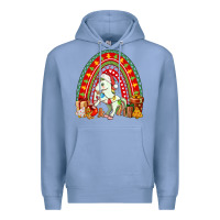 Colony Blue Christmas Unicorn Rainbow Premium Hoodie - FaDigitalArtStudio