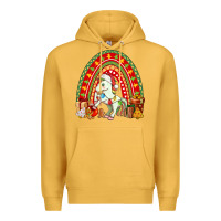 Mustard Christmas Unicorn Rainbow Premium Hoodie - FaDigitalArtStudio