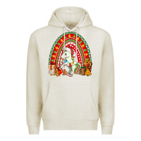 Oatmeal Heather Christmas Unicorn Rainbow Premium Hoodie - FaDigitalArtStudio
