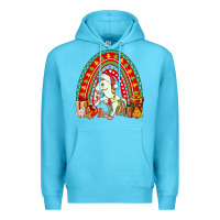 Ocean Blue Christmas Unicorn Rainbow Premium Hoodie - FaDigitalArtStudio