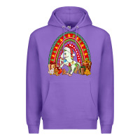 Purple Christmas Unicorn Rainbow Premium Hoodie - FaDigitalArtStudio
