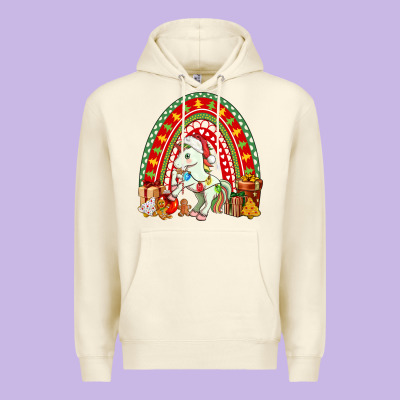 Christmas Unicorn Rainbow Premium Hoodie Designed By Fadigitalartstudio