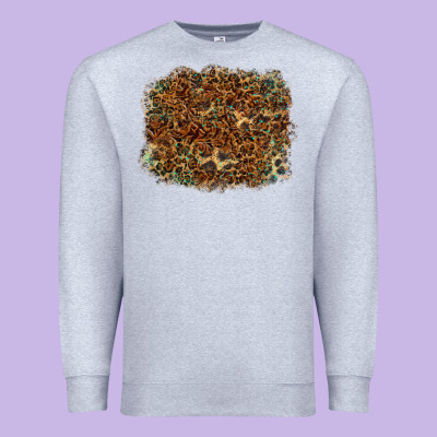 Premium Sweatshirt leopard tooled leather turquoise