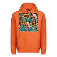 Carrot cute pig with patches seamless pattern Premium Hoodie - HRA Design Shop