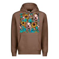 Chestnut cute pig with patches seamless pattern Premium Hoodie - HRA Design Shop