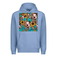 Colony Blue cute pig with patches seamless pattern Premium Hoodie - HRA Design Shop