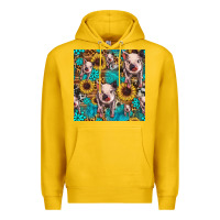 Lemon cute pig with patches seamless pattern Premium Hoodie - HRA Design Shop