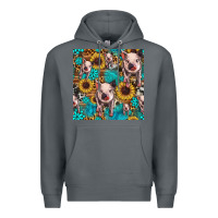 Rock cute pig with patches seamless pattern Premium Hoodie - HRA Design Shop