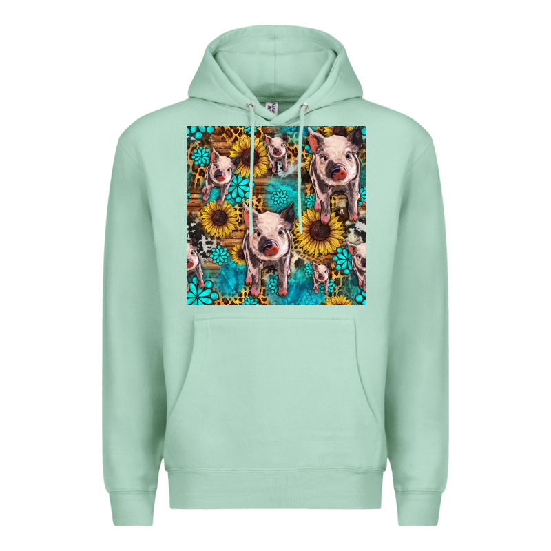 Cute Pig With Patches Seamless Pattern Premium Hoodie by HRA Design Shop | Teevron