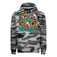 Slate Camo cute pig with patches seamless pattern Premium Hoodie - HRA Design Shop