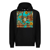 Black bull skull cross seamless pattern Premium Hoodie - HRA Design Shop