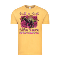 Vintage Mustard just a girl who loves baby spinosaurus Vintage Tee - Artiststas