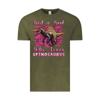 Vintage Olive just a girl who loves baby spinosaurus Vintage Tee - Artiststas