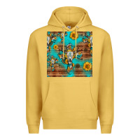 Antique Gold bull skull cross seamless pattern Premium Hoodie - HRA Design Shop