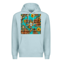 Blue Mist bull skull cross seamless pattern Premium Hoodie - HRA Design Shop