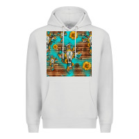 Dove Grey bull skull cross seamless pattern Premium Hoodie - HRA Design Shop