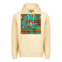Pina Colada bull skull cross seamless pattern Premium Hoodie - HRA Design Shop