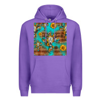 Purple bull skull cross seamless pattern Premium Hoodie - HRA Design Shop