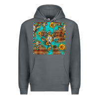 Rock bull skull cross seamless pattern Premium Hoodie - HRA Design Shop