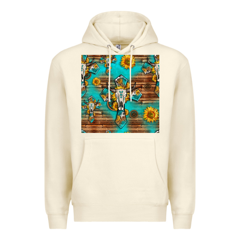 Bull Skull Cross Seamless Pattern Premium Hoodie by HRA Design Shop | Teevron