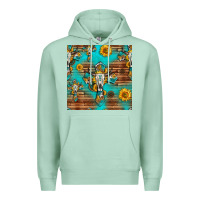 Seafoam bull skull cross seamless pattern Premium Hoodie - HRA Design Shop