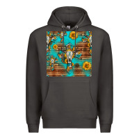 Smoke bull skull cross seamless pattern Premium Hoodie - HRA Design Shop