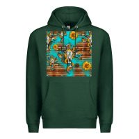 Sports Green bull skull cross seamless pattern Premium Hoodie - HRA Design Shop