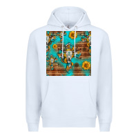 White bull skull cross seamless pattern Premium Hoodie - HRA Design Shop