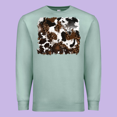 Premium Sweatshirt leopard cowhide background